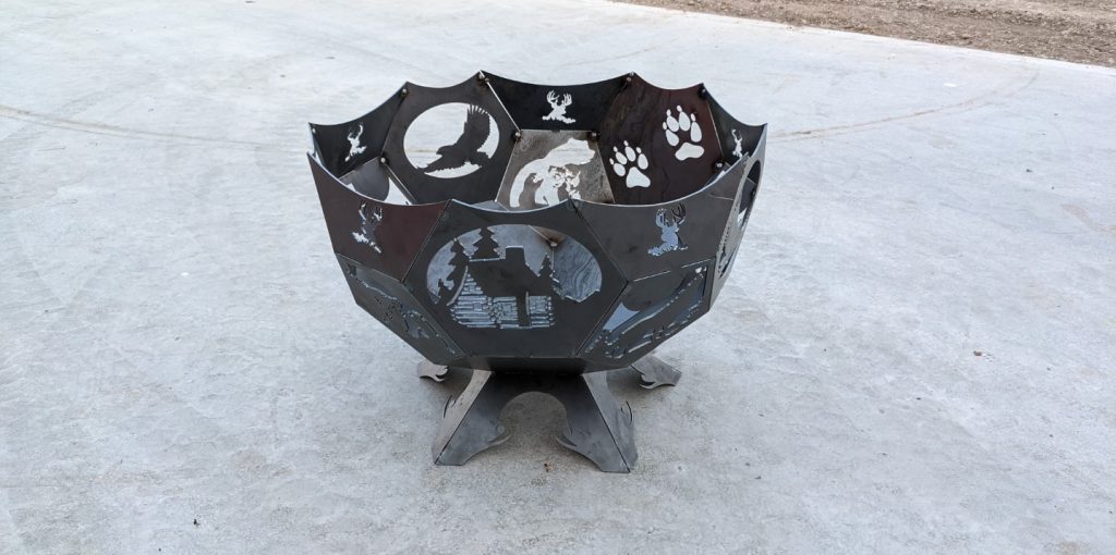 Small fire bowl with artwork